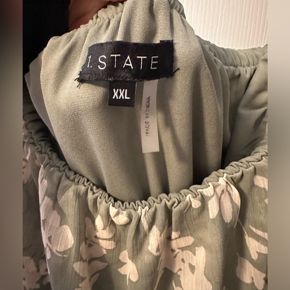 STRAPLESS RUFFLE TIERED DRESS IN SAGE - Picture 4 of 6